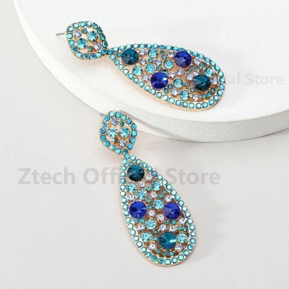 Blue Waterdrop Earrings - Picture 2 of 3